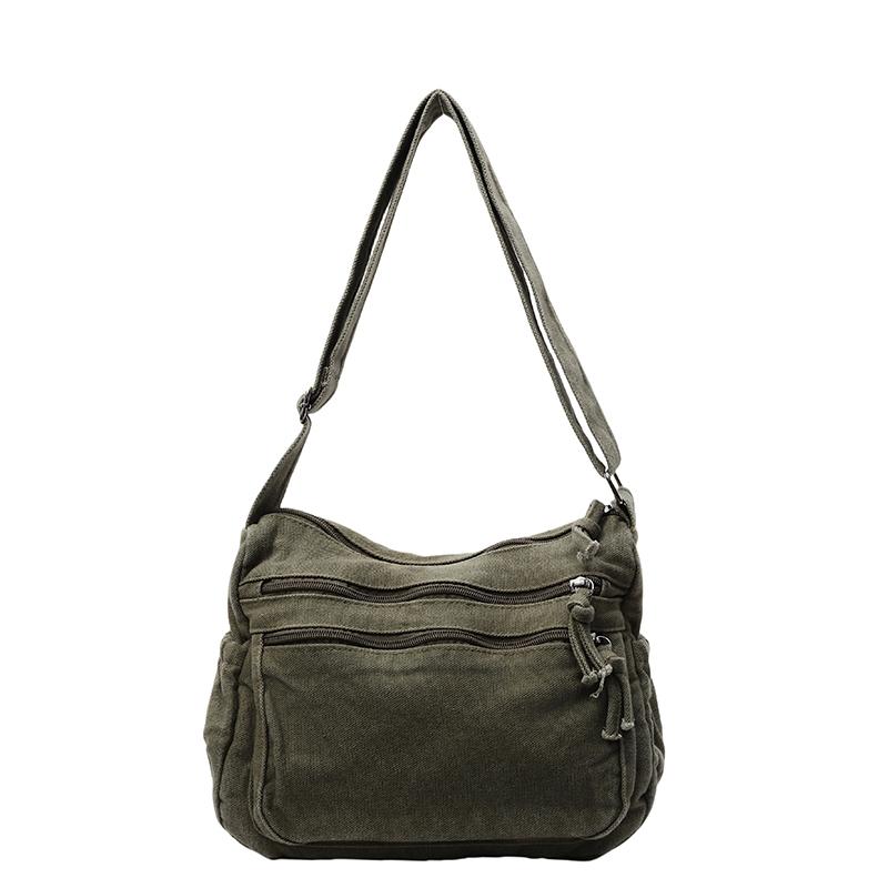 CANVAS Zipper Casual Shoulder Bags Solid Color Commute Simple Women's Bags 2026  Large Capacity Versatile Crossbody Bags