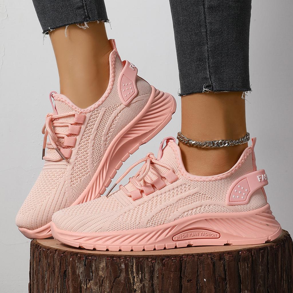Spring And Autumn Season Shallow-Mouth Lace-Up Women'S Walking Shoes Fashionable New Style Round Head Anti-Slip Sports Shoes