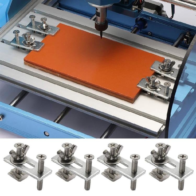4 Pcs T-Track Hold Down Clamps M6 Heavy Duty Press Plate for Engraving Machine