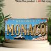 D Flugzeug Dekoration Nur verfügbar Stück Vintage Willkommen in Monaco Metall Dekorative Plakette Und Ornament Rustikaler Stil Wand