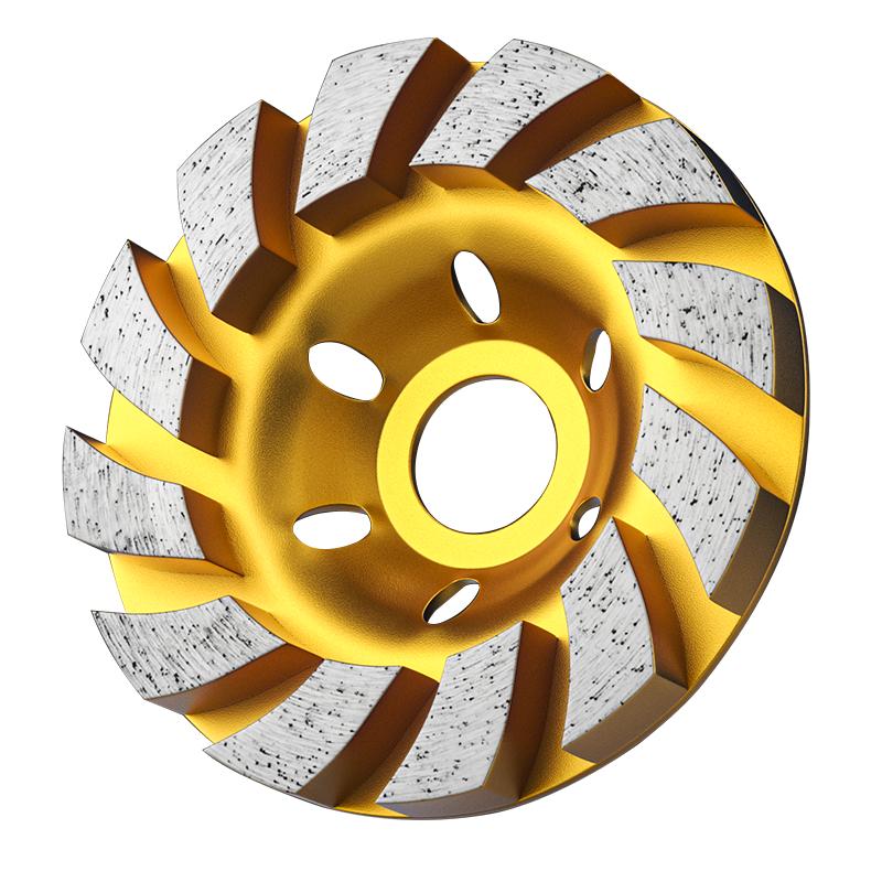 Concrete Turbo Diamond Grinding Cup Wheel 12 Segs Heavy Duty Angle Grinder Wheels For Angle Grinder