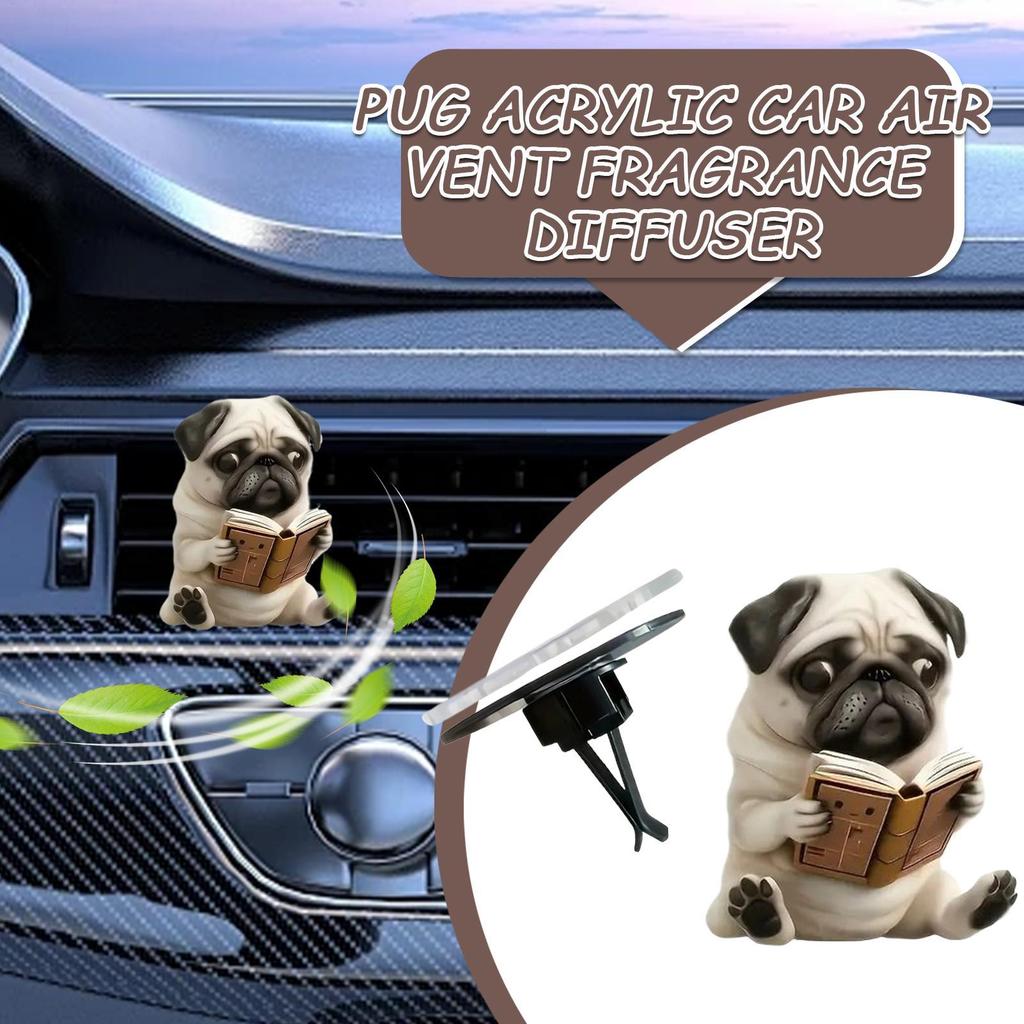 Car Air Freshener Vent Clip Air Vent Dog Car Fragrance Diffuser 2D Acrylic Aromatherapy Diffuser Long-Lasting Scent Vehicle
