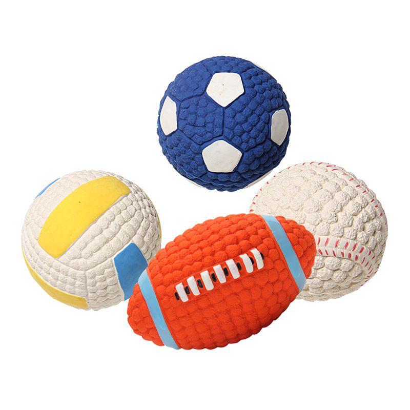 Corgi Squeaky Latex Rugby Toy for Dog Teeth Cleaning