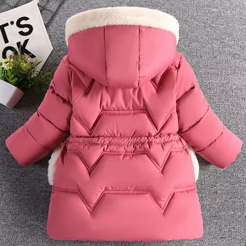 Autumn Winter Girls Jacket Keep Warm Hooded Outerwear Children's Cotton Clothing Princess Coats Kids Clothes