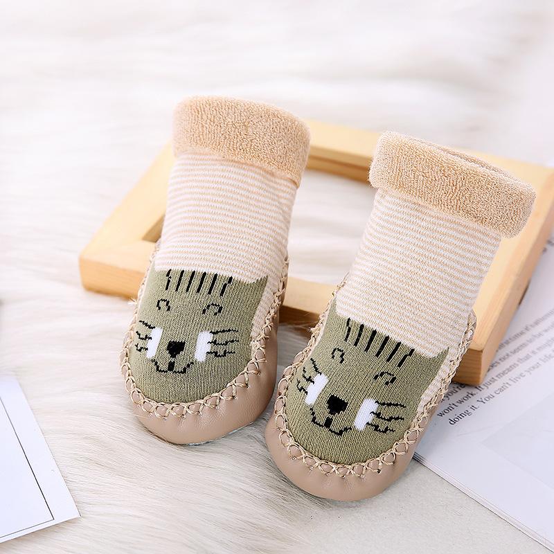 Baby Shoes Socks Children Infant Cartoon Socks Baby Gift Kids Indoor Floor Socks Leather  Non-Slip Spring Autumn Socks