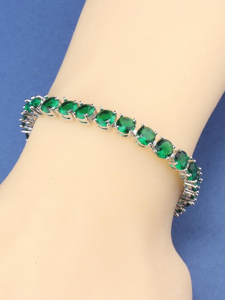 10-Colors Round Zircon Colorful Jewelry Accessories   Charms Chain Link Bracelet For Girls/Women Gift