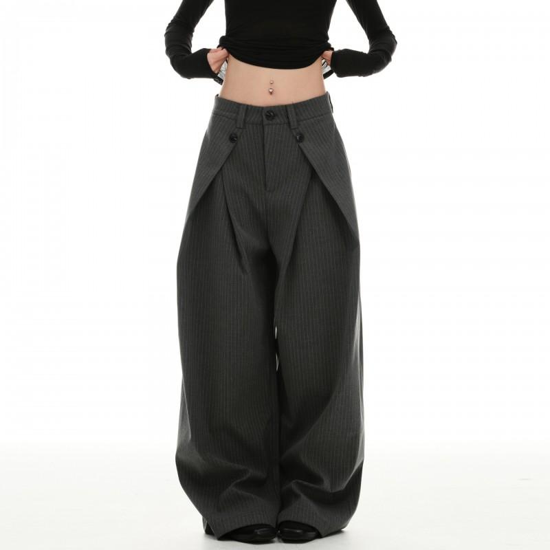 High-Waisted Pleated Wide-Leg Trousers Women Men Comfortable Loose Fit Casual Pants 2025