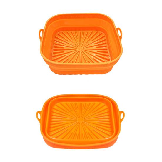 Foldable Air Fryer Silicone Liners Reusable Air Fryer Basket Round/Square Oven Baking Tray for Air Fryer Oven Accessories