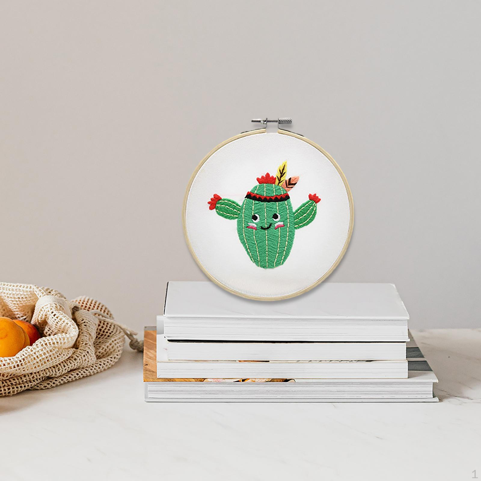 for Beginners ,Embroidery Starter Kit, Embroidery Beginner Kits, stitch Cactus