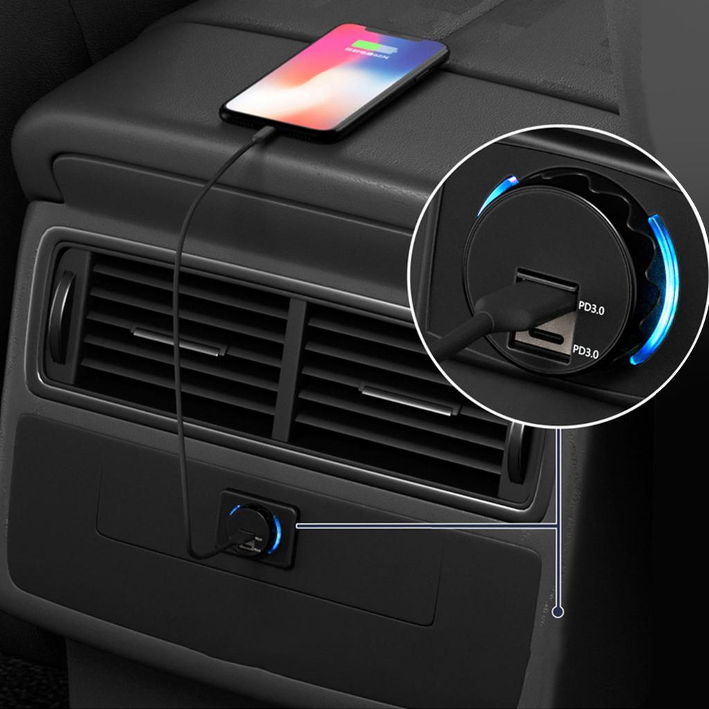 RV Modification ChargesCamper PD Type C Charger Socket 12-24V Duals USB ChargerCaravan Accessories Bus Boat QC3.0 Charger