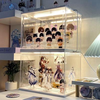 Rack de Exibição Acrílico para Caixas Surpresa Armário de Bolha Transparente Rack Le Master para Escritório Organizador de Armazenamento de Bonecas Mart de Mão