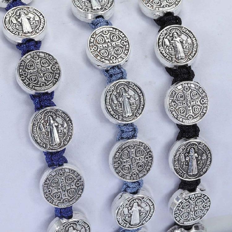 Handgefertigte Saiten-Rosenkranz-Armbänder Verstellbares Glücksarmband Gebets-Schmuck Geschenk