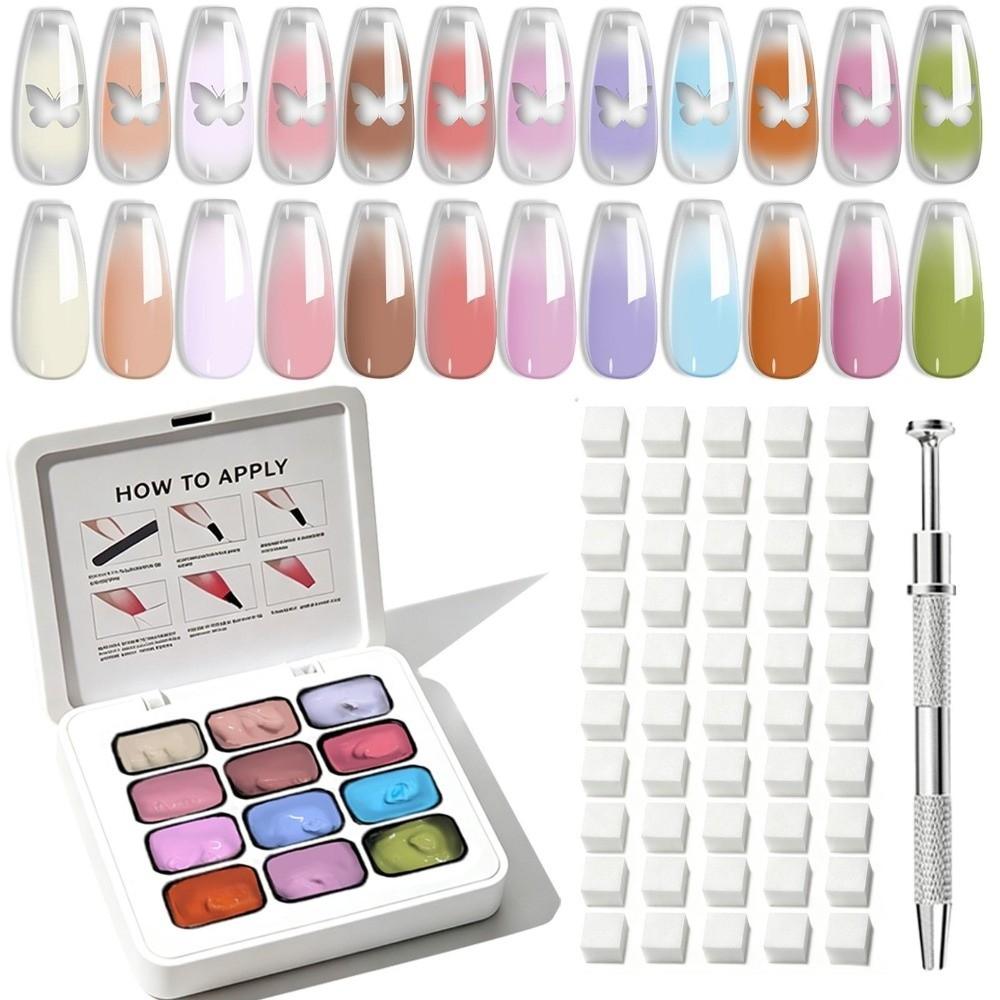 Sponge pentru Nail Art Foarte Saturat Gel cu Pigment Culoare 4/9/12 Culori pentru Unghii DIY Nail Art