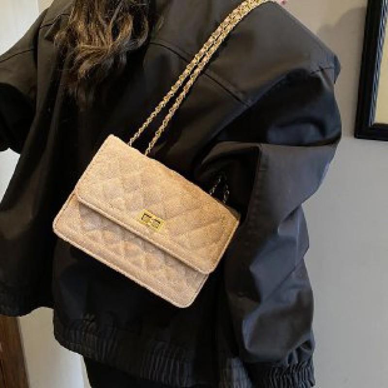 Mini Square Shoulder Bag Women PU Leather Crossbody With Chain Strap Chic Small Handbag Daily Use