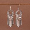 Vintage Chinese Tassel Earrings: Yunnan Dai Style with Tibetan Silver for Women