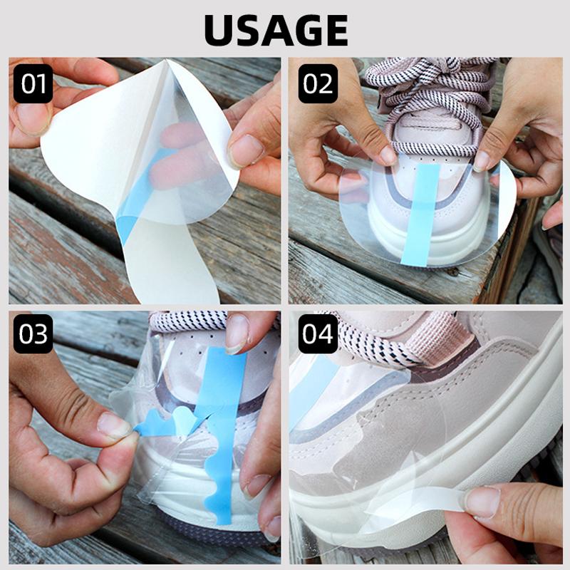 Toe Cap Anti-Moisture Protective Film Rainy Day Toe Cap Protective Waterproof Film Disposable Shoe Protector Stickers Invisible Shoe Protectors