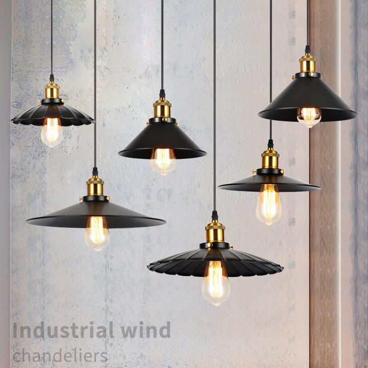 Iron Retro Black Modern Loft Chandelier: Single Head Industrial Lamp for Restaurants, Bars, Hotels, and More