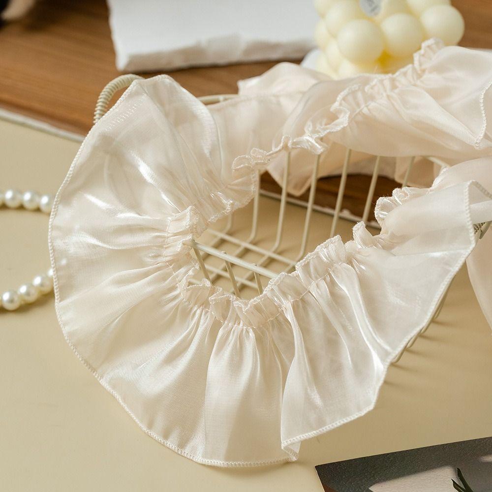 New 7cm Wide Satin Ribbon Trim Pleated Shiny Yarn Pleated Lace Trim DIY Ruffled Edge Ruffle Trim Dress Decoration