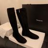 Beautiful tube thin rad but flat single boots knight boots versatile Korean version tall boots female white round head thin long