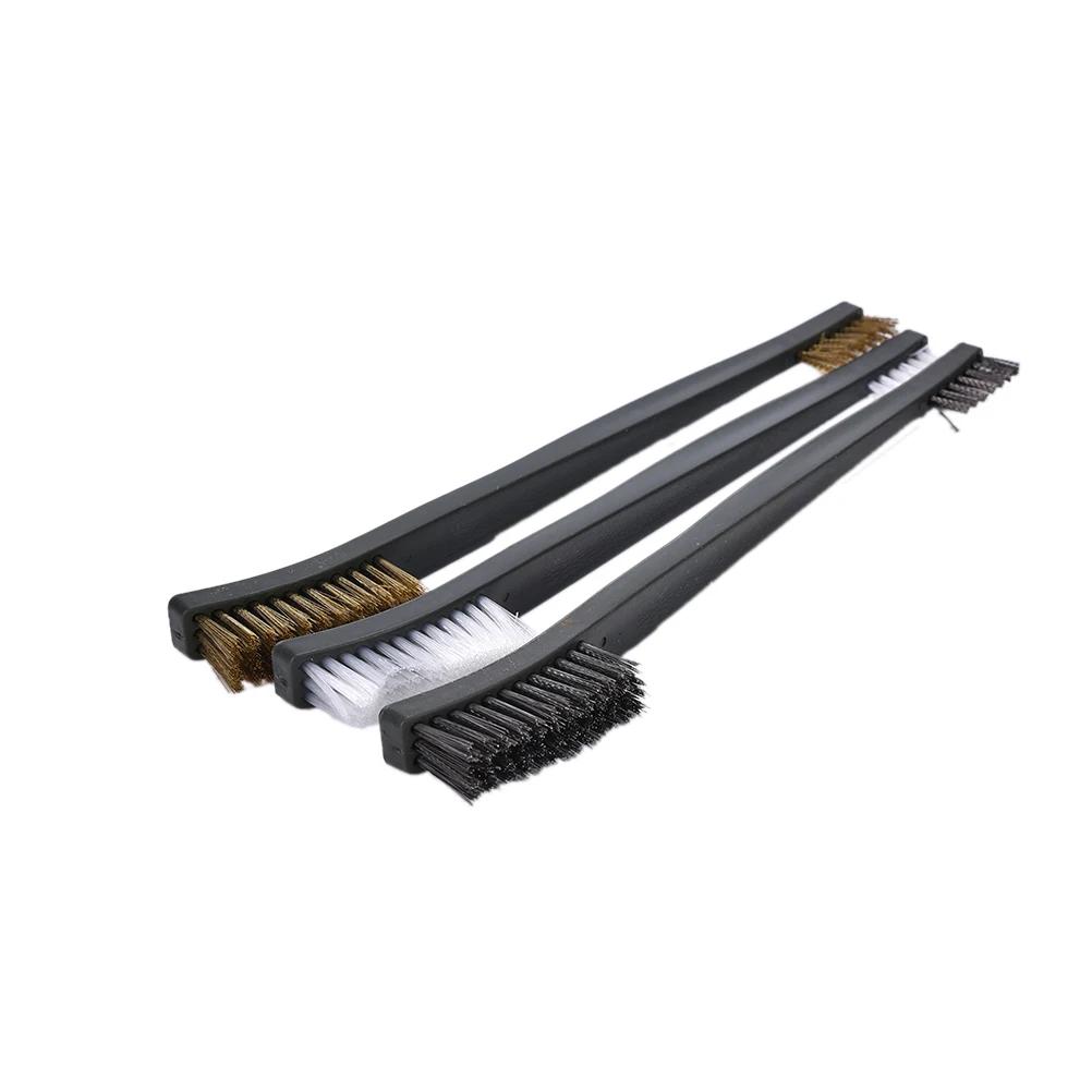 Hot 3Pcs/set Mini Stainless Steel Remove Rust Brushes Mini Brass Cleaning Polishing Detail Metal Brushes Clean Tools Home Kits