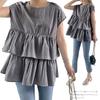 Checkered Round Solid Loose Perfect for Going Summer [CCGGOWMM] Women's Blouse, Neck, Sleeveless, Lightweight, Color, Fit, Soft, Cool, Stylish,