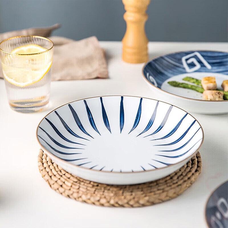 Jiwu Forest Ceramic Deep Serving Plates (8-inch, Set of 2)