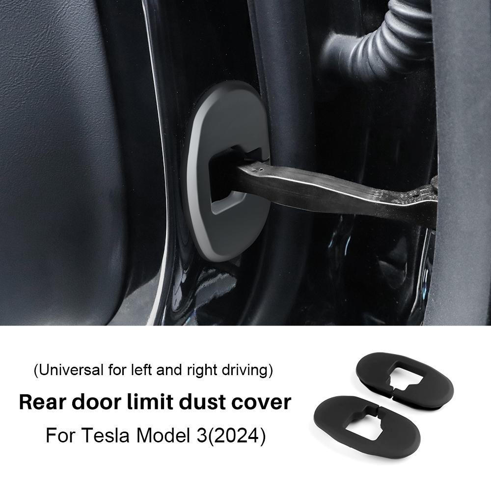 Car Rear Door Lock Buckle Protective Cover for Tesla Model 3 Highland 2024 Model Y Juniper 2025-UP Limit Dustproof Accessories