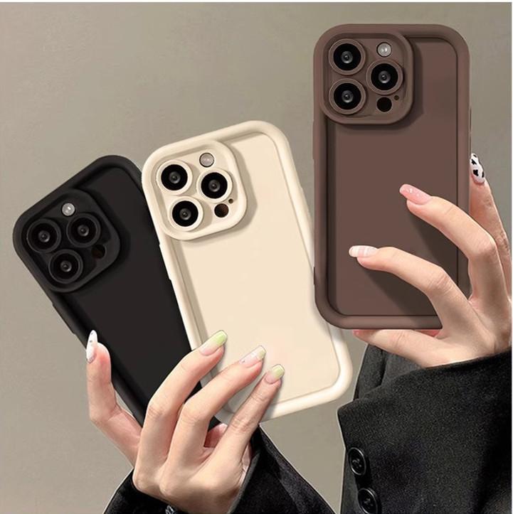 The new model is suitable for Apple 15promax mobile phone case, frame ladder iPhone17 fashion 16 simple solid color, anti-drop.