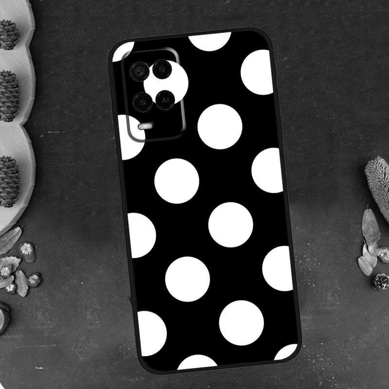 Black And White Polka Dot Case Cover For OPPO Reno 5 Lite A52 A72 A94 A74 A54 A15 A83 A1K A5 A9 A31 A53 2020 Fundas