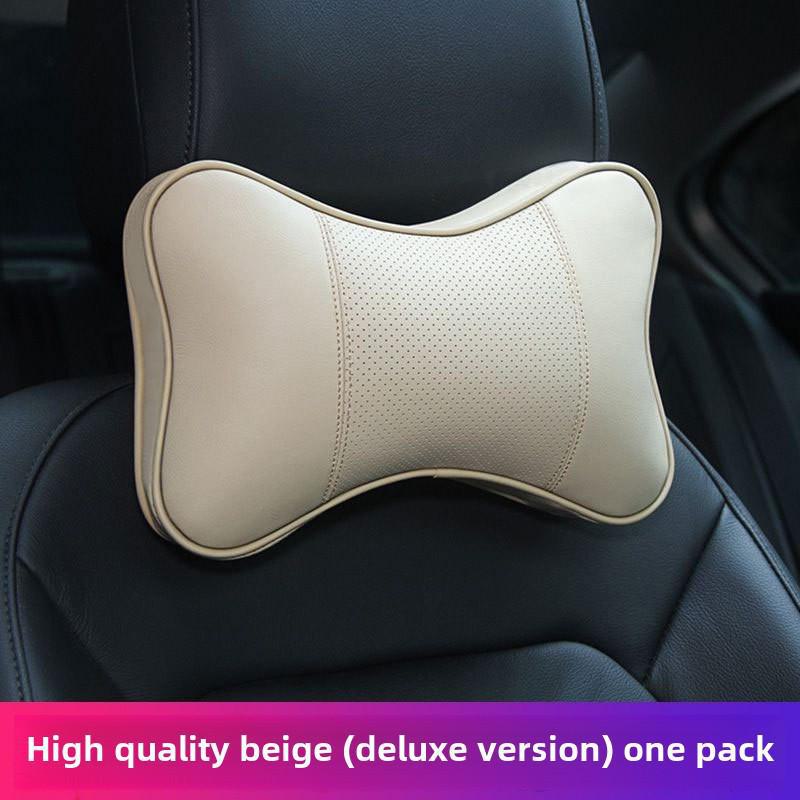 

Мягкая кожаная подушка для шеи в автомобиль для успокоения подголовника и комфортного сна во время вождения.