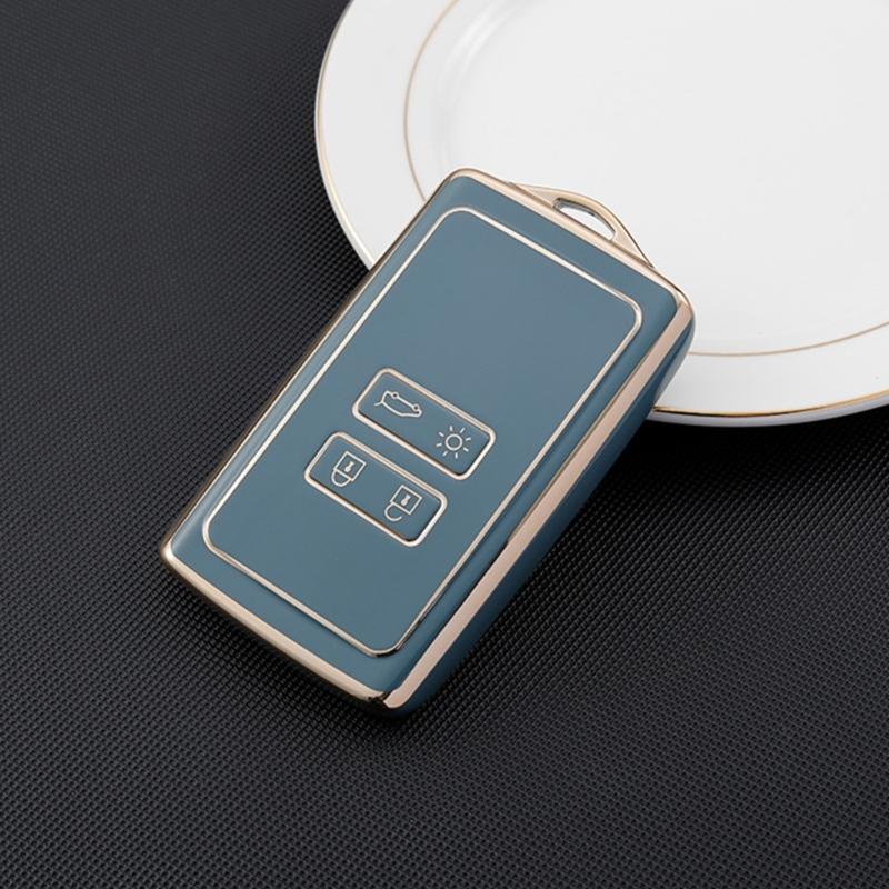 Waterproof Automotive Key Shell 4 Buttons Remote TPU Key Card Case Fob Cover Holder Modified Suitable for Espace/Tce/300