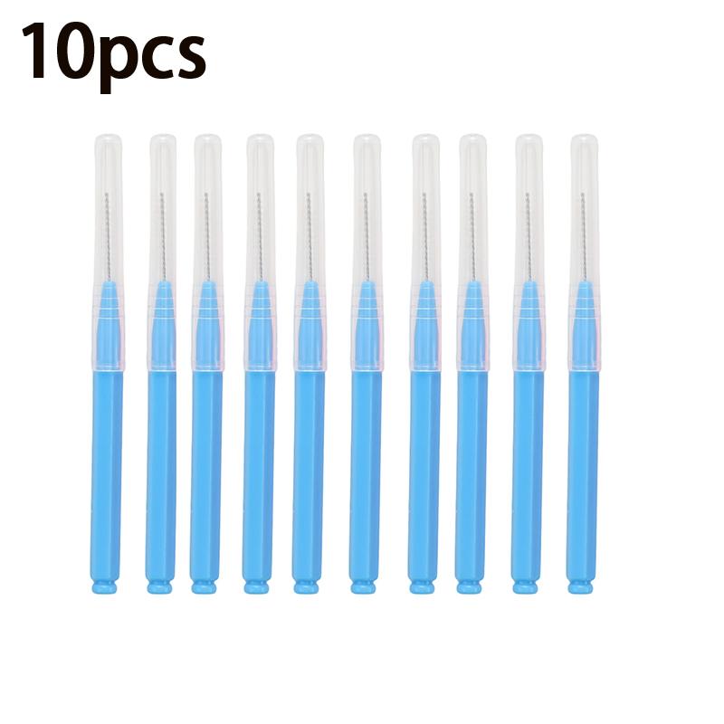 10 Piece Set Interdental Brushes for Tooth Gap Cleaning with Mascara Brushes for Multi Purpose Use in Beauty and Oral Health