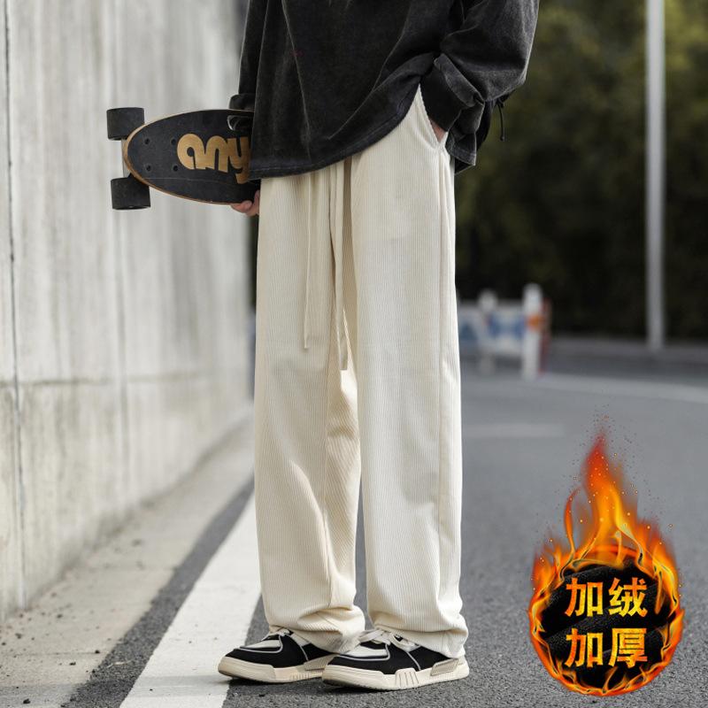 Pants Men's Spring and Autumn New Men's Corduroy Pants Casual Pants Loose Straight Floor Mopping Pants Long Pants Big Goods Main Push