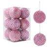 12Pcs 8cm Christmas Tree Balls Ornament Big Glitter White Red Xmas Tree Hanging Pendant Decoration For Home 2025 New Year Gift