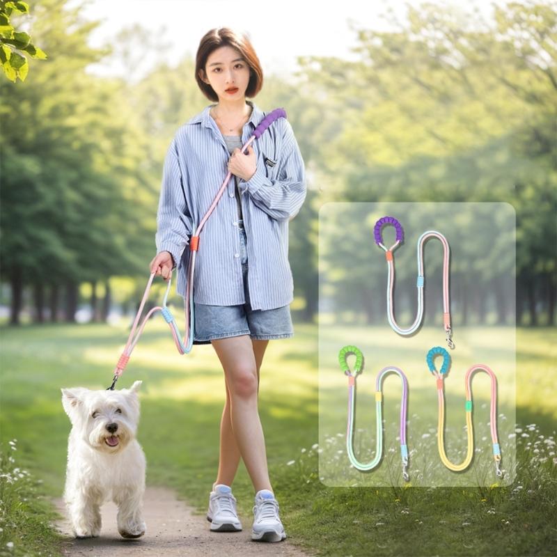 Dog Leash Long CrossBody Rope Colorful Leash Dogs Morning Walking Supplies
