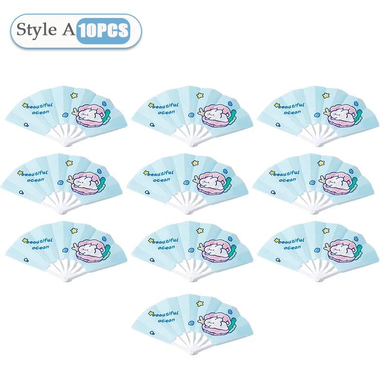 1-50PCS Fold Cartoon Hand Fan Portable Mini Folding Fan Pocket Size Summer Cooling Cute Novelty Gift for Travel Office Party