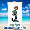 Beach Towel Custom Name Text, Quick Dry Large Towel For Beach HomeGaston Lagaffe