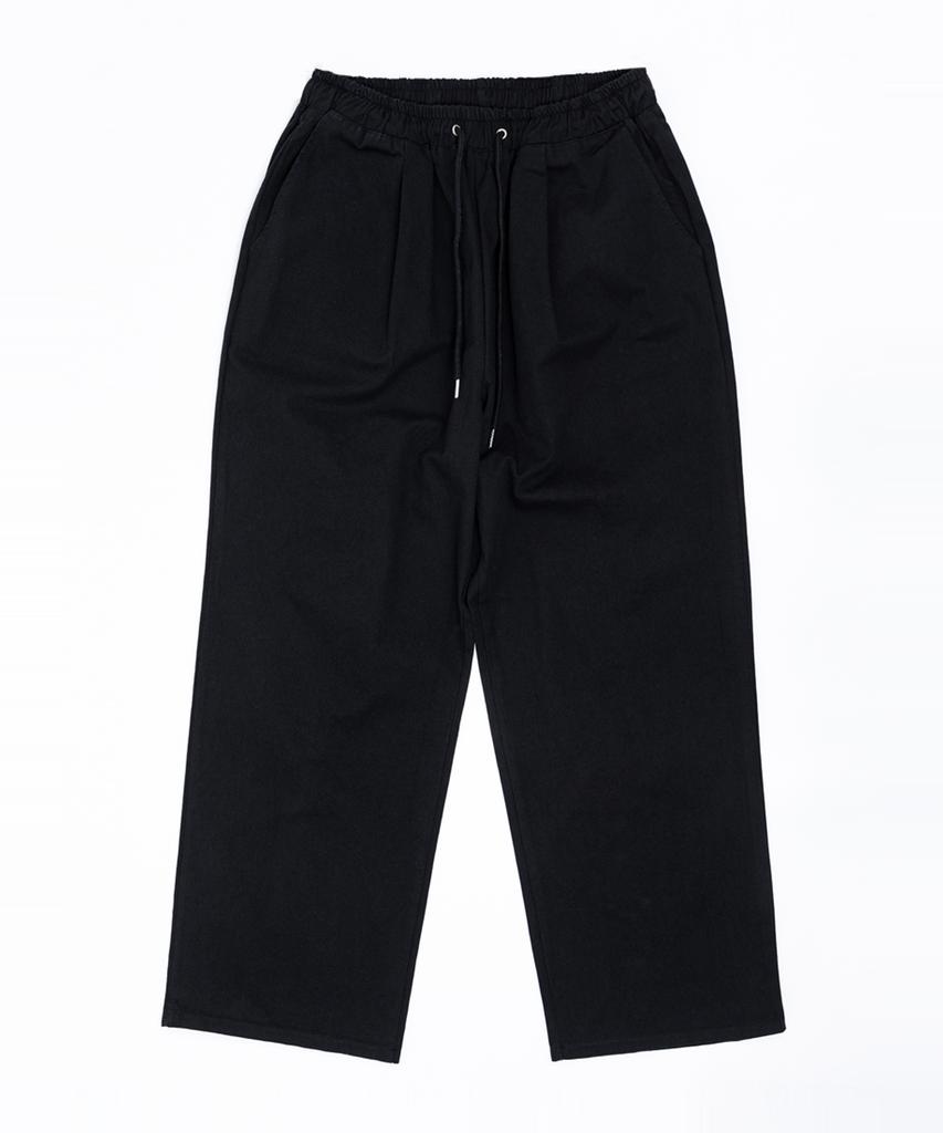 Seuteulaikeu Washed Cotton Relaxed Pants (Black)