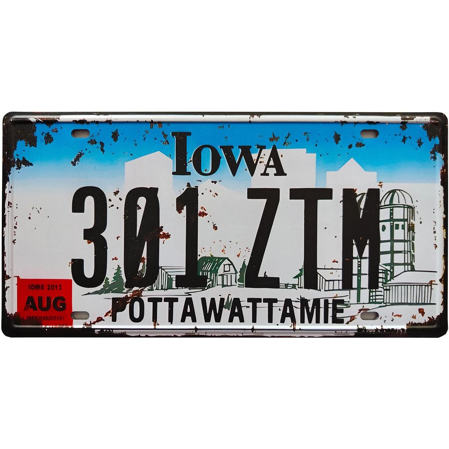 

Номерные знаки штата для настенного художественного оформления Металлические жестяные знаки Винтажные бирки Металлические автомобильные знаки для кафе, баров, клубов, гаражей, пабов 15x30cm