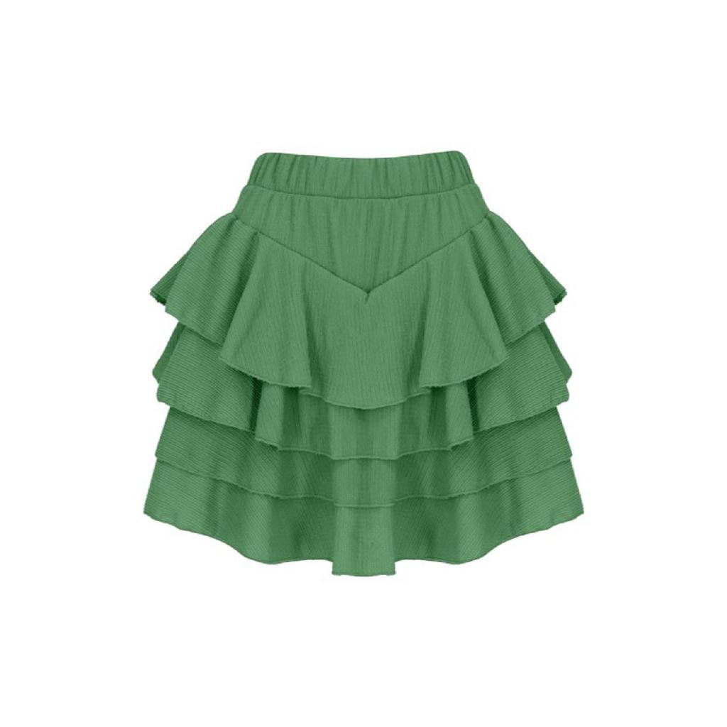 Damen Plissierter Gürtel Detaillierter Shorts Rock