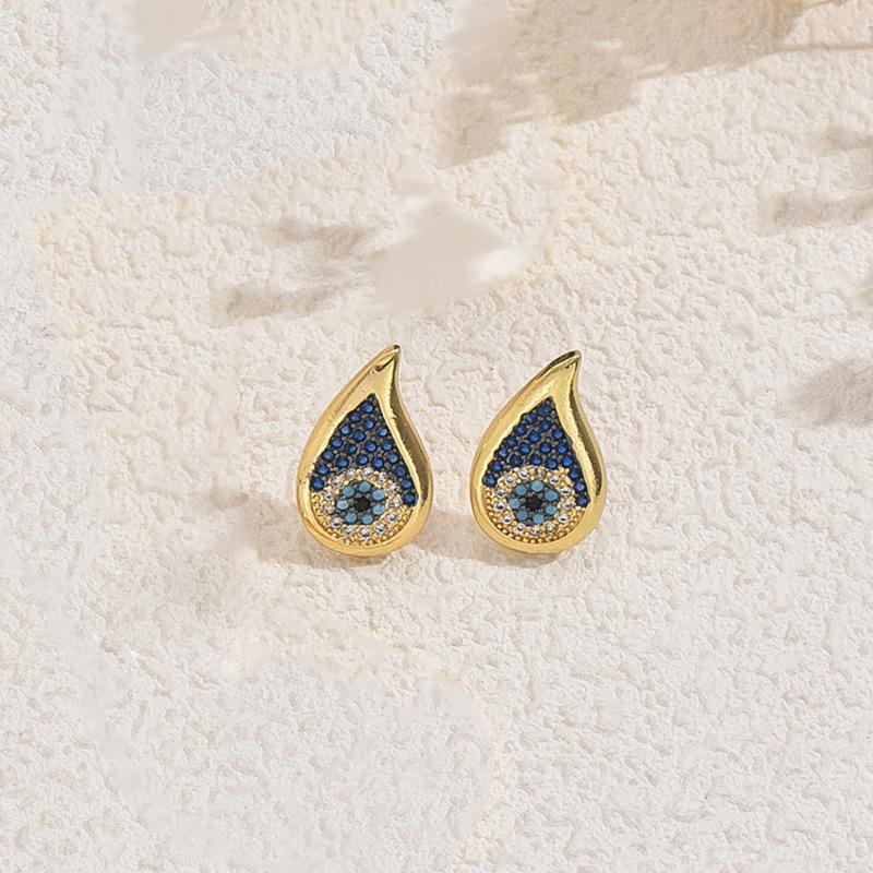 Popular Women's Earrings Necklace Set Personality Demon's Eye Hip Hop Design Ring Versatile High Long Item