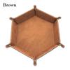 1PC Foldable PU Leather Dice Tray Desktop Coin Key Debris Hexagon Storage Tray