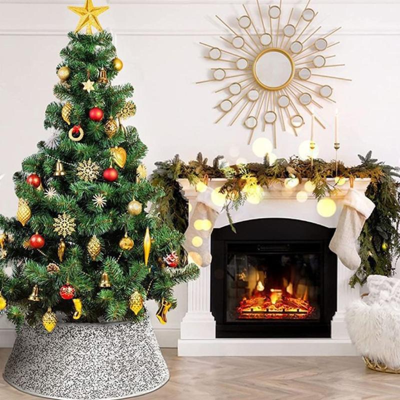 Christmas Tree Collar Collapsible Fabric Christmas Tree Skirt Surround Base for Christmas Tree Skirt Decoration 2024