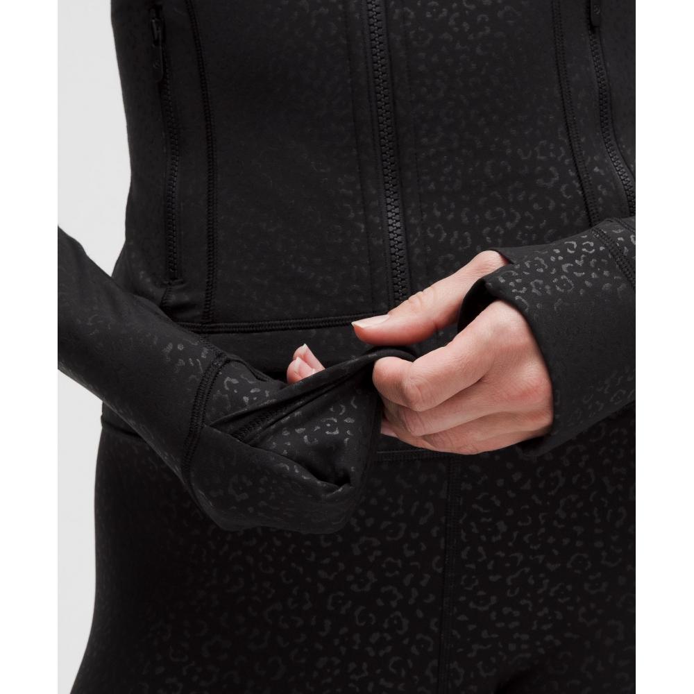 Lululemon Define Kurzjacke Nulu Leopard Daisy Emboss Schwarz