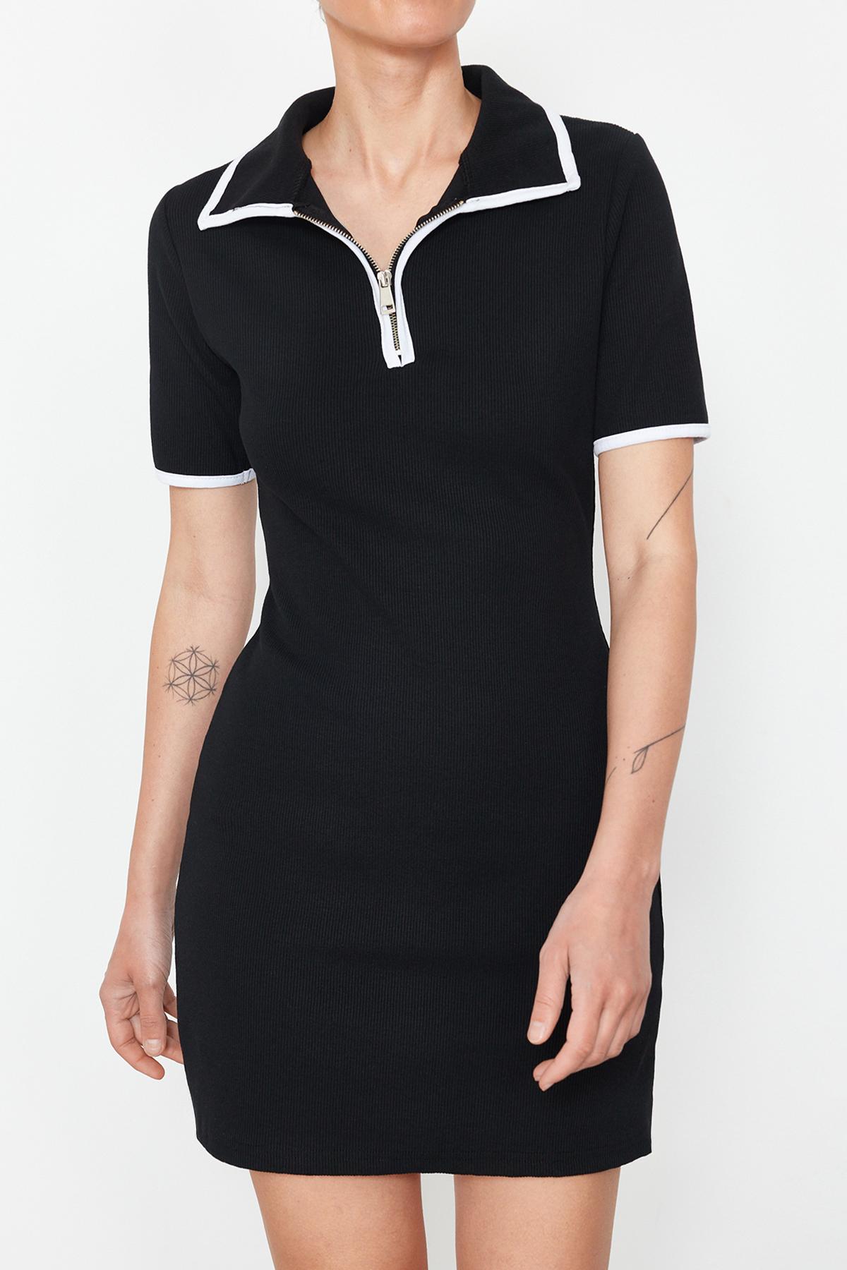 

Женское модное новое платье, черное обычное трикотажное платье