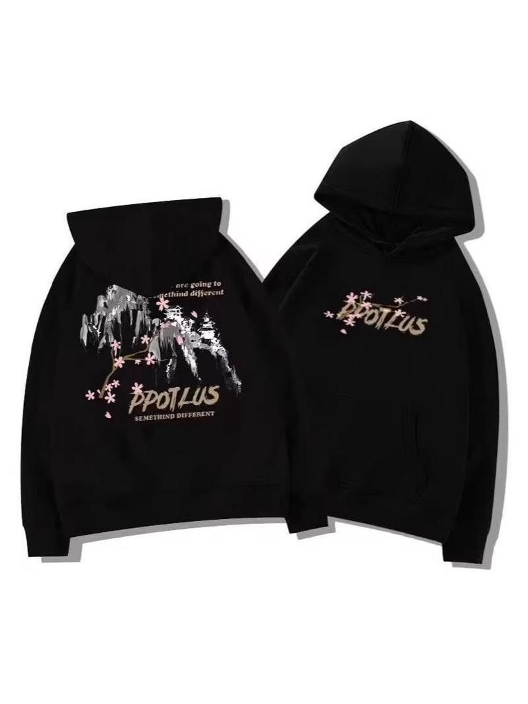 Unisex Hooded Sweatshirt: Trendy, Plus-size, Casual, and Versatile for Spring and Autumn. Perfect for High Street Style and Couple's Wear.