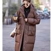 Mid To Long Down Jacket Knee Length Winter Item Thickened Warm Loose Versatile Jacket Women's Solid Color