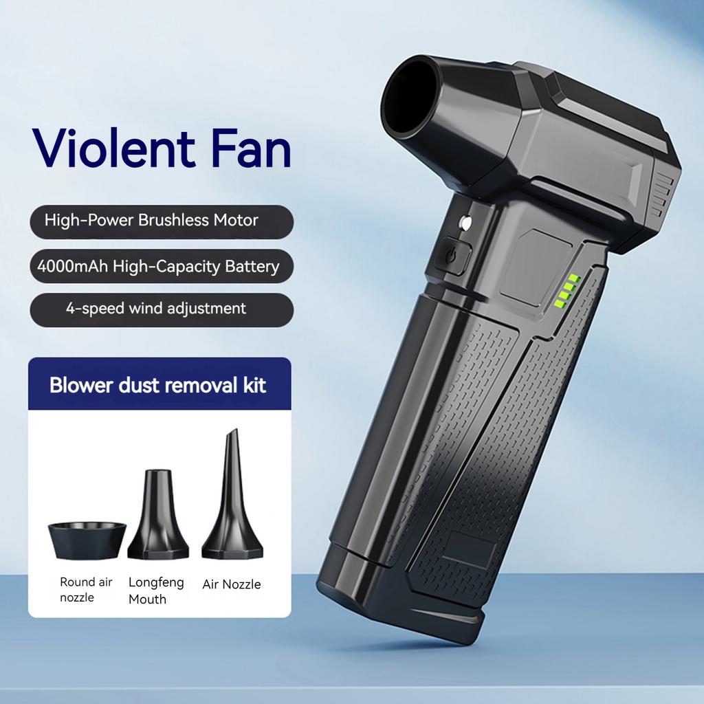 Portable Dust Blower Electric Dryer with LED Display Violent Fan Rechargeable 4000mAh for Car Computer Home Office Dust Cleaning