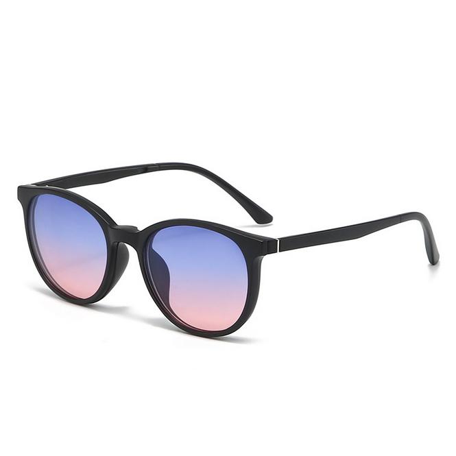 9505 New Retro Set Of Sunglasses Women Round Magnetic Clip Sun Glasses Tr Round Frame Prescriptio -0.5 -1.0 -2 To -6