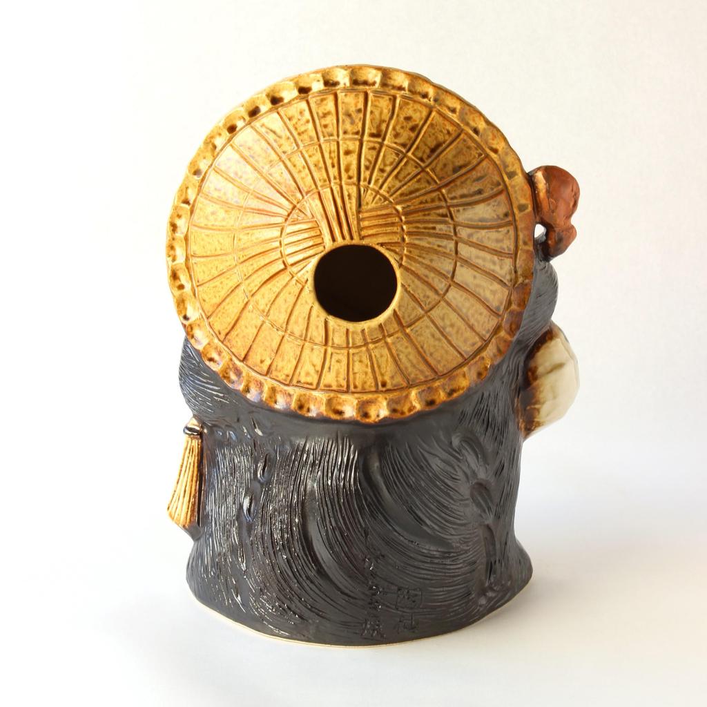 Pottery Lucky Tanuki 11 "Shigaraki Ware" No. A098-12